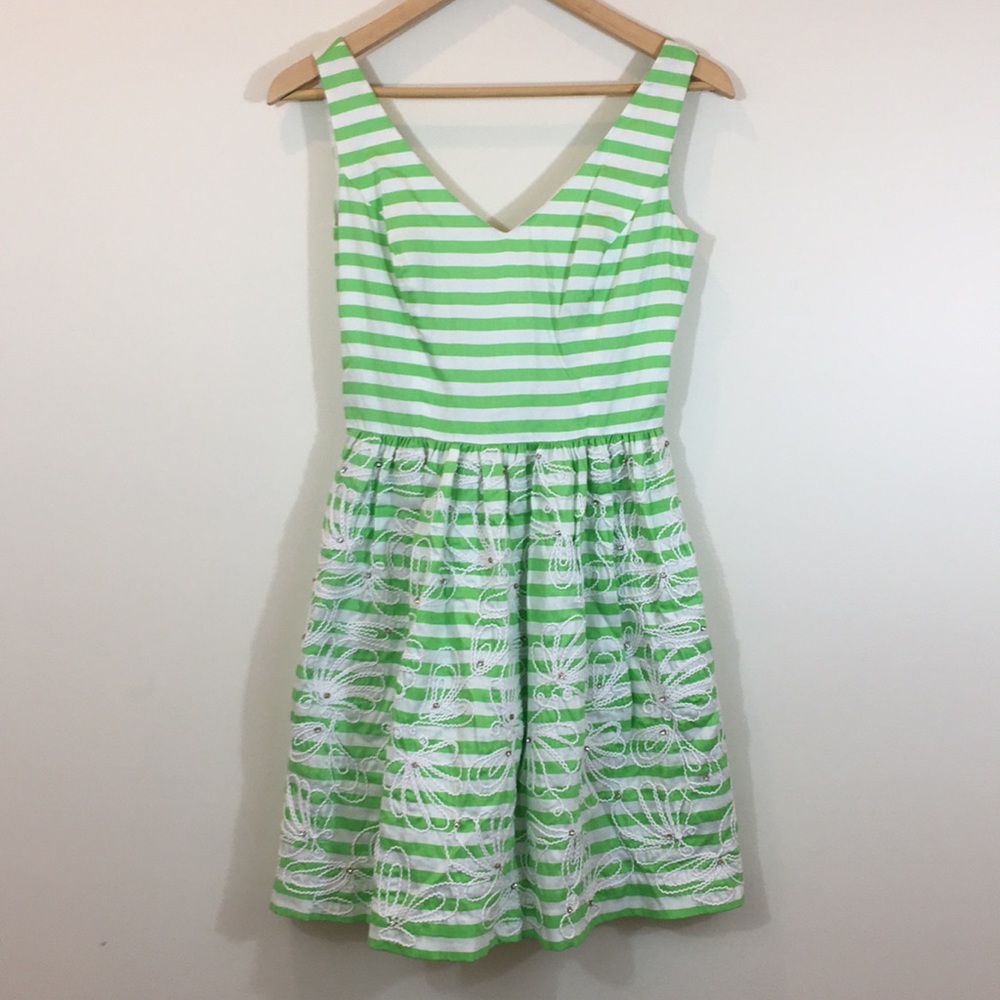 Lilly Pulitzer green and white dress
